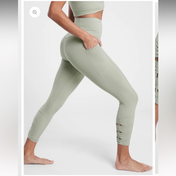 Athleta SALUTATION STASH POCKET II CINCH 7/8 Leggings Women’s Size M Purple - Picture 13 of 14